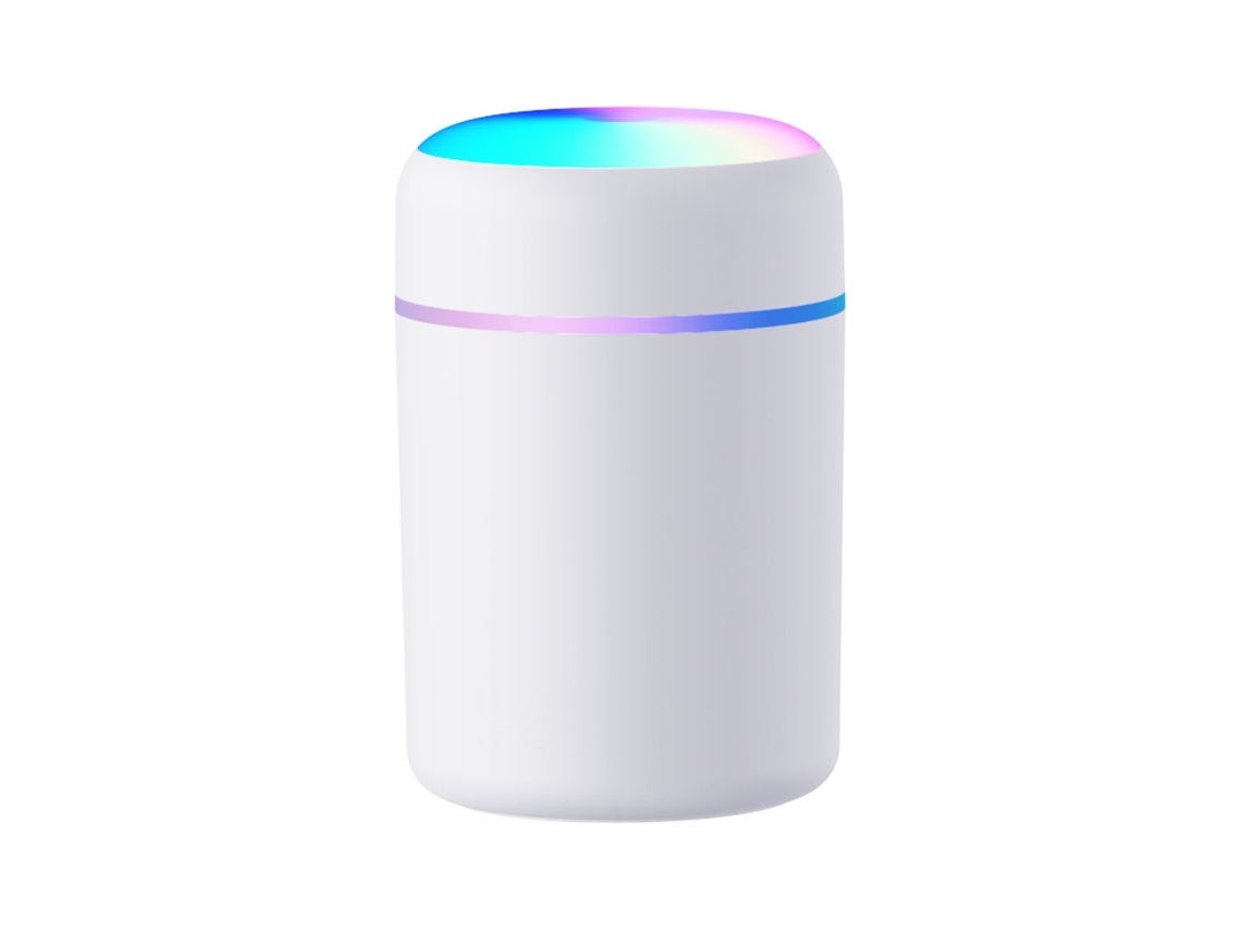 Difusor de aceites esenciales para aromaterapia, humidificador de aire ultrasónico USB con luces de colores (blanco)