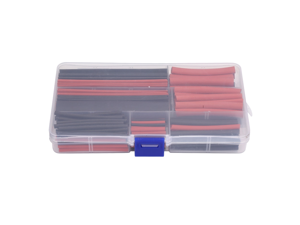 2026velora-150 Piezas de tubo termorretráctil rojo/negro para cableado y embalaje de cables