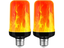 2 Lámparas Chama Led 5w E27 3 Modos P Interior Exterior Jardín Bar Halloween Navidad