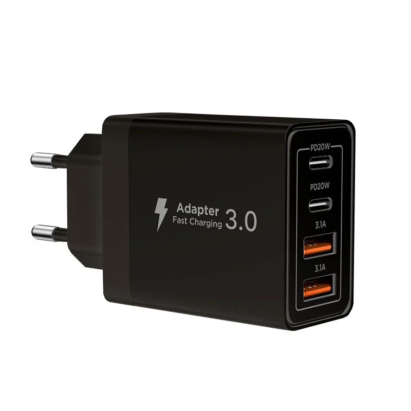 Cargador De Pared Usb-c Con Enchufe Estándar Europeo, Adaptador Multipuerto De 40 W Y Cargador Rápido (enchufe Europeo).