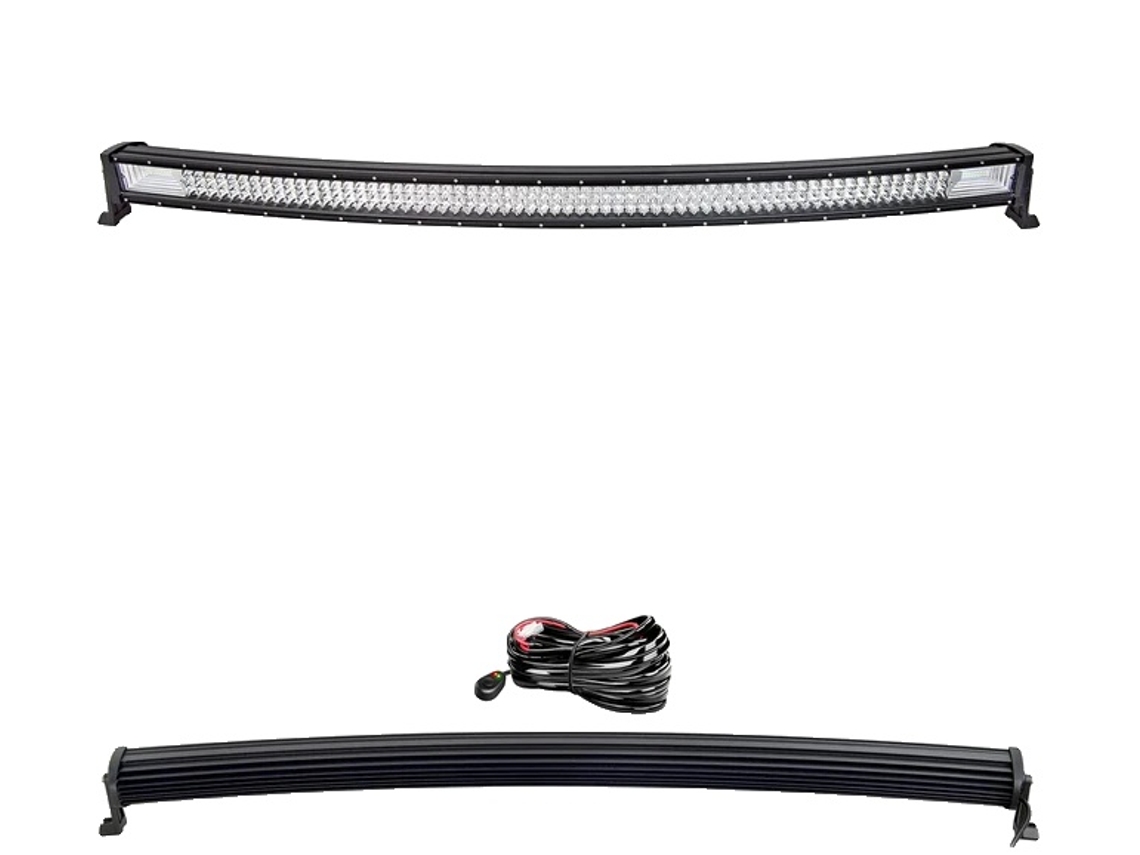 Barra de luces LED, diseño curvo/recto, tecnología 7D con 3 líneas, cable curvo de 50 pulgadas, OEM