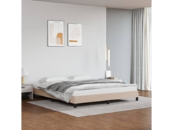 Estructura Cama Sin Colchón Cuero Sintético Capuchino 180x200cm