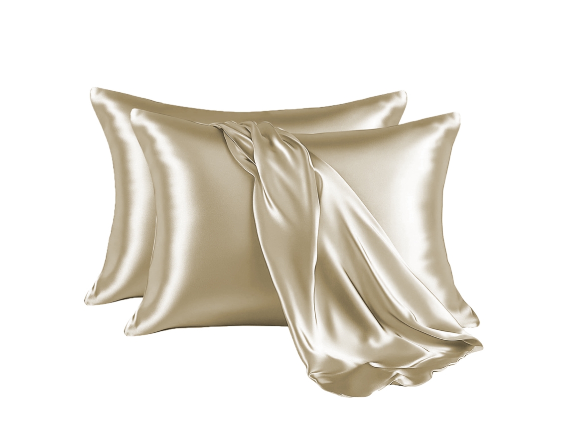 Funda De Almohada De Satén Con Efecto Seda Artificial (camello, 50,8 X 76,2 Cm) Cuich