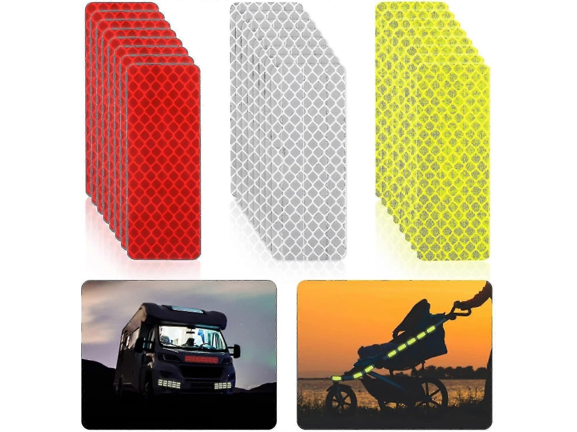 24 Piezas Cinta Reflectiva Autoadhesiva, Alta Visibilidad Nocturna, Impermeable, Pegatina De Seguridad Para Vehículos, Mochilas Y Equipo