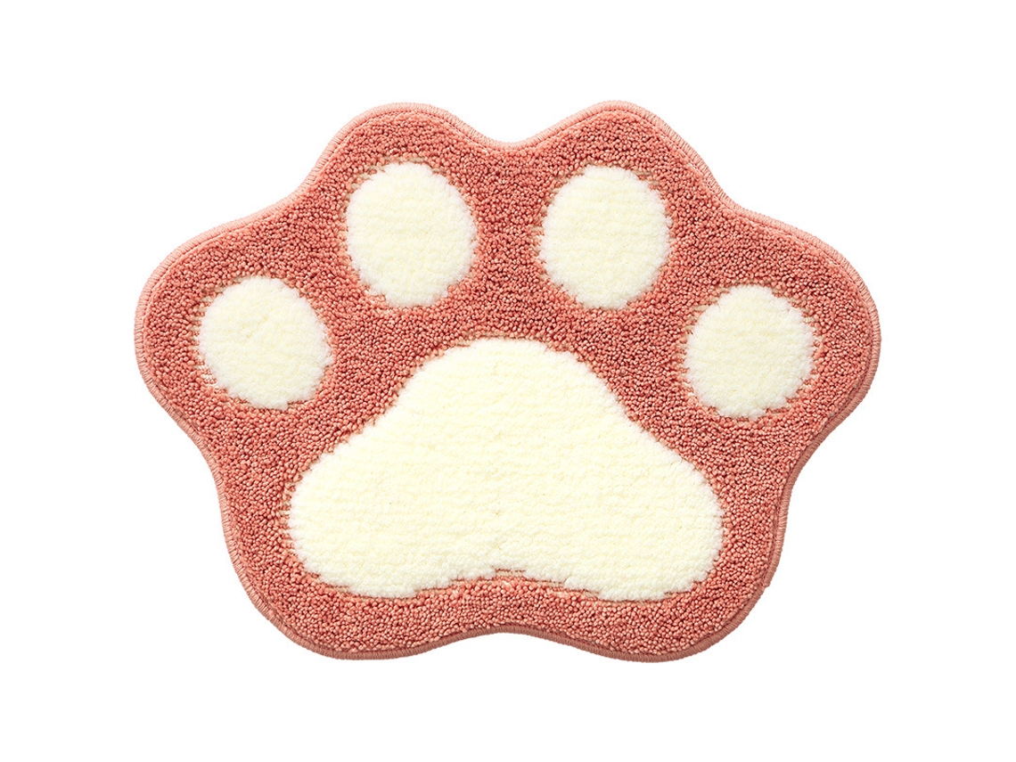 Tapete De Baño En Forma De Pata Absorbente Antideslizante Lavable Tamaño 45x60cm Rosa