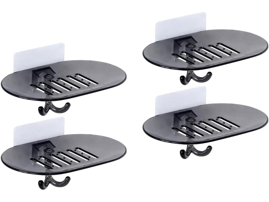 Juego de 4 organizadores de pared de plástico con drenaje y caja impermeable para baño y cocina, Slowmoose