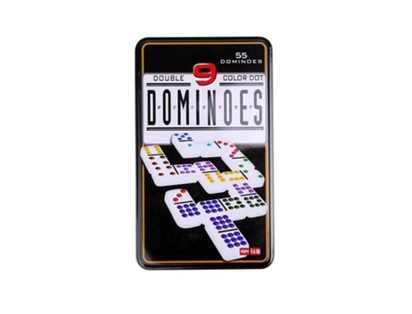 Domino doble 9 con 55 fichas caja de metal juego de mesa