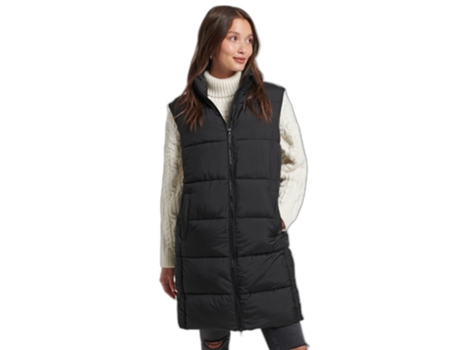 Chaqueta larga con capucha y sin mangas para mujer SUPERDRY XS
