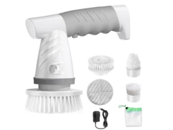 Cepillo eléctrico giratorio - Cepillo de limpieza 5 en 1 para baño (para baño, cocina, azulejos y tuberías) - Cepillo giratorio portátil