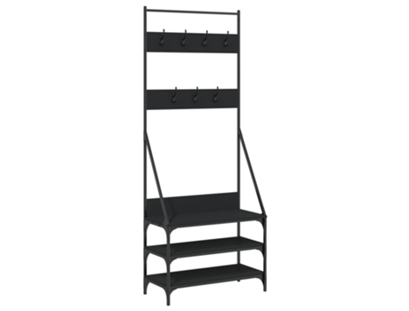 Perchero VIDAXL con zapatero negro (72x34x184 cm)