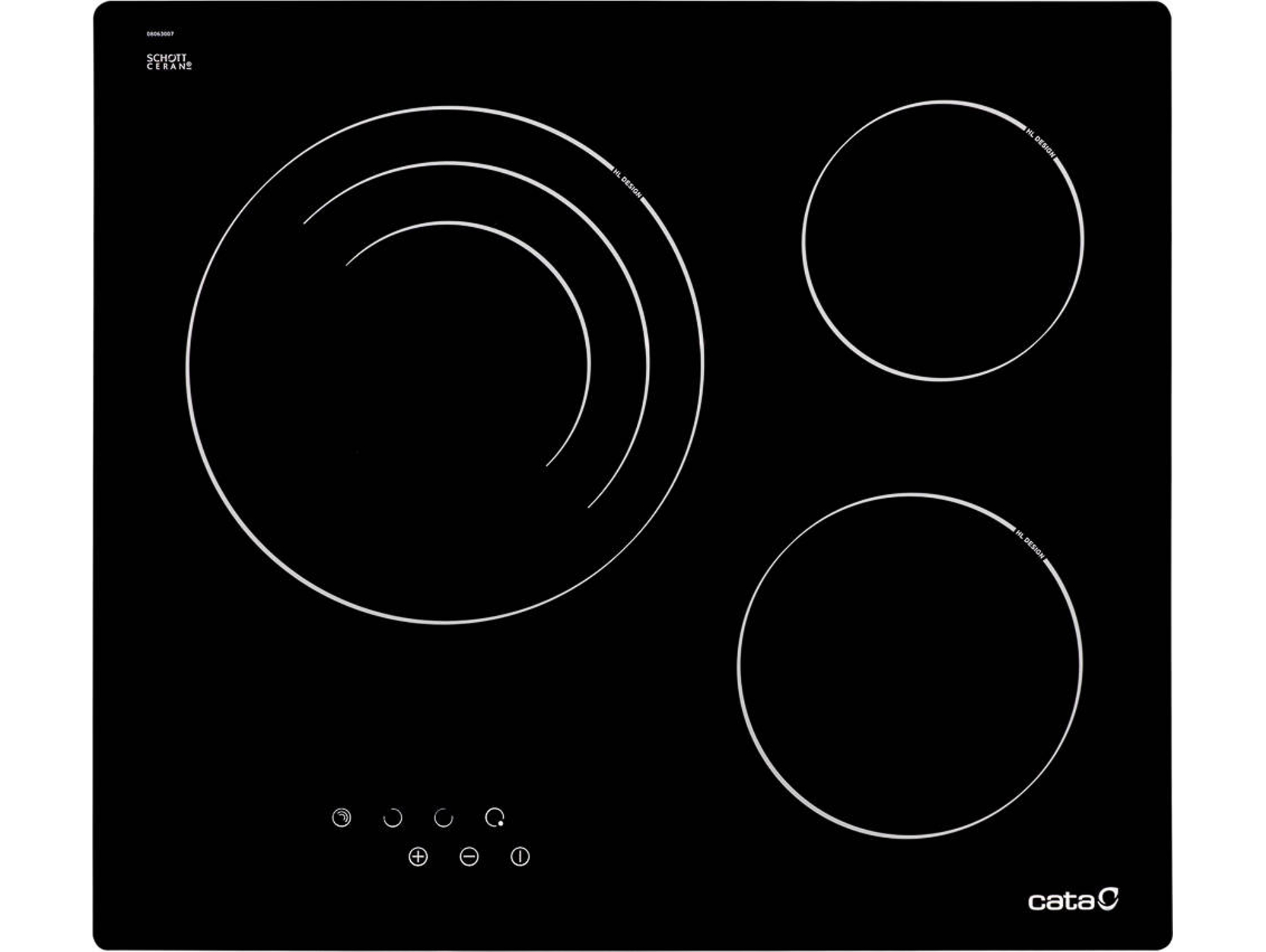 Placa de Vitrocerámica CATA TT 603 (Eléctrica - 59 cm - Negro)