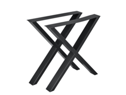 Juego de 2 Patas de Mesa [EN.CASA] Greith en Forma de X (Acero - 69 x 72 cm - Negro)