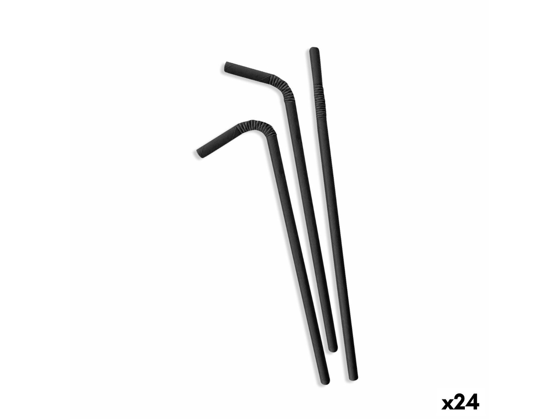 Pajitas ALGON Cartón Negro 25 Piezas 24 Unidades