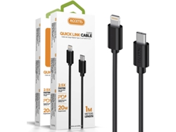 Cable ACCETEL (Type-C - 1 m - Negro)