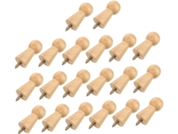 Juego Madera 20 Pared Redondos Para Resistentes Ganchos Práctico Baño
