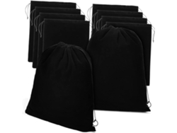 Juego 10 Bolsas Terciopelo Negro Cordón Recipientes Ligeros Joyas Accesorios Eventos Festivos