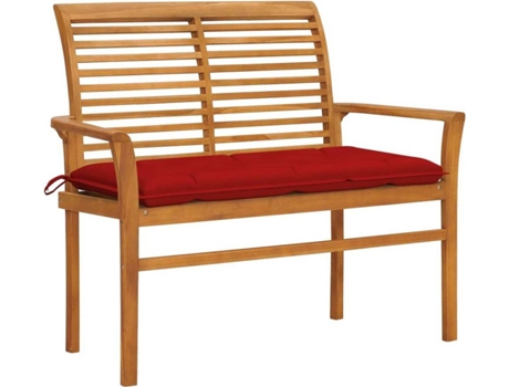 Banco de jardín VIDAXL Rojo Teca (112x55x94 cm)