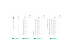 2026-14pcs Luces Led Para Espejo De Maquillaje Con Sensor Inteligente Tiras Dimmables Luz De Espejo Baño Cable Usb 1.5m