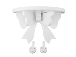 Soporte de pared de madera con lazo para almacenamiento, 20 x 10 x 13 cm, blanco