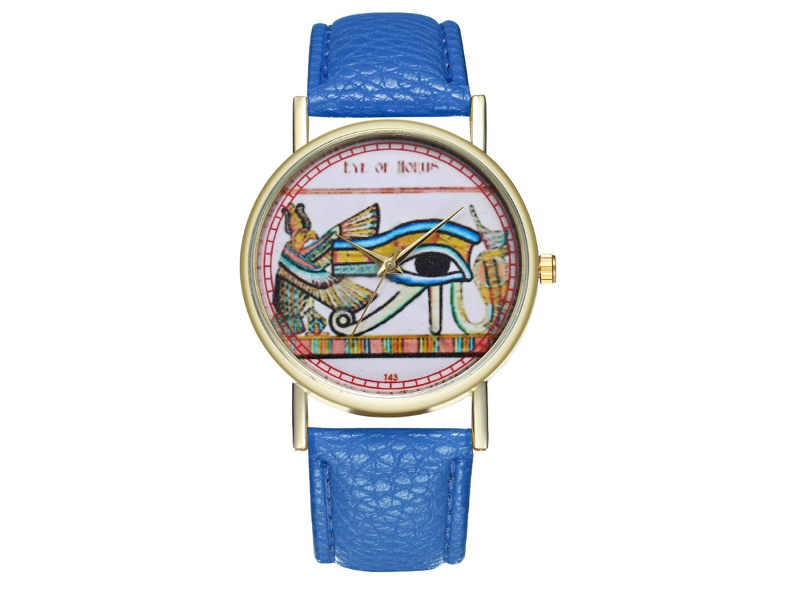 Reloj Unisex Informal De Piel Sintética Con Movimiento De Cuarzo - Azul Real