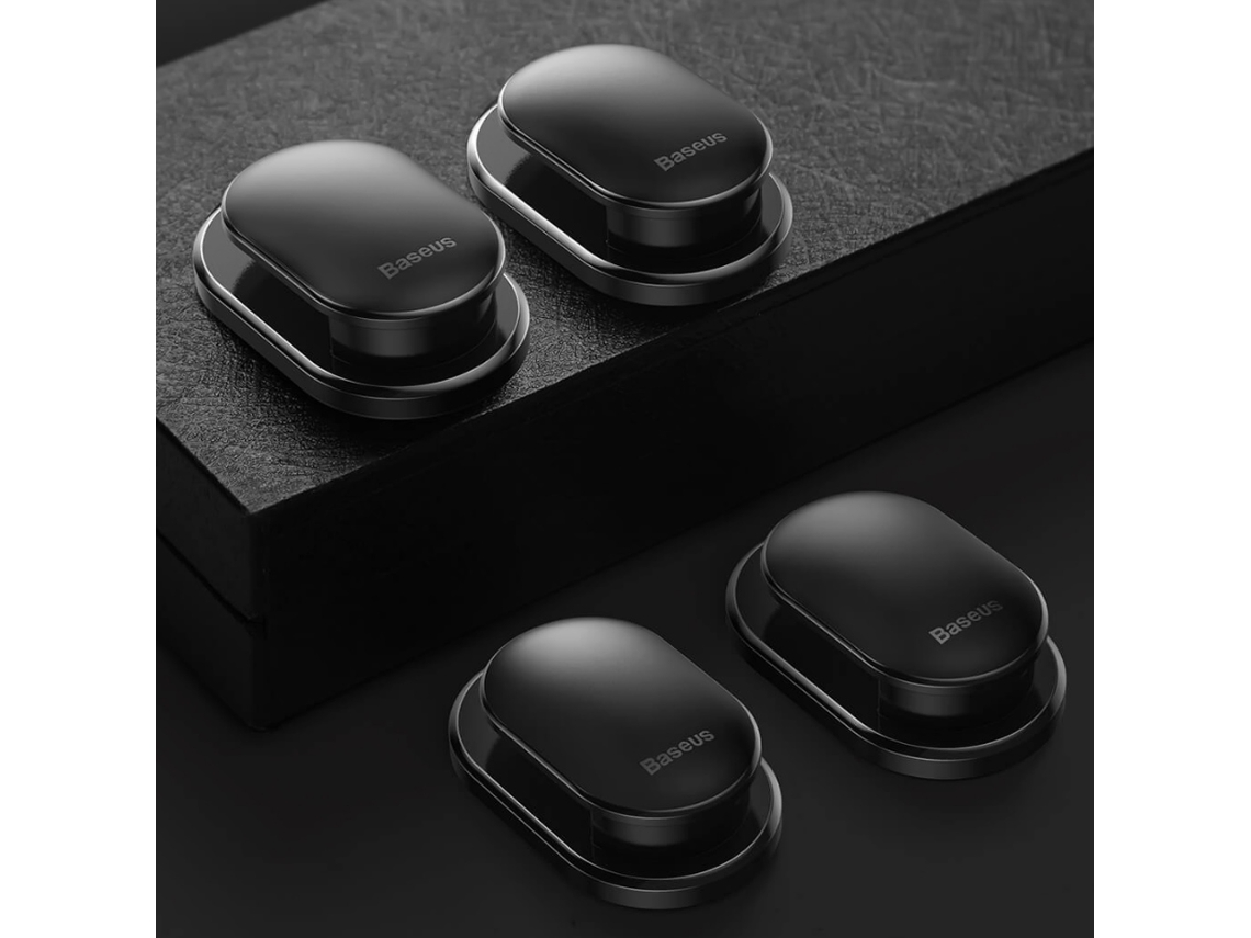 Baseus Gancho Adesivo 4 Pcs Design Concha Mar Pequeno Forte Aderência Para Carro Casa Roupas Fone Cabelo Guarda-chuva