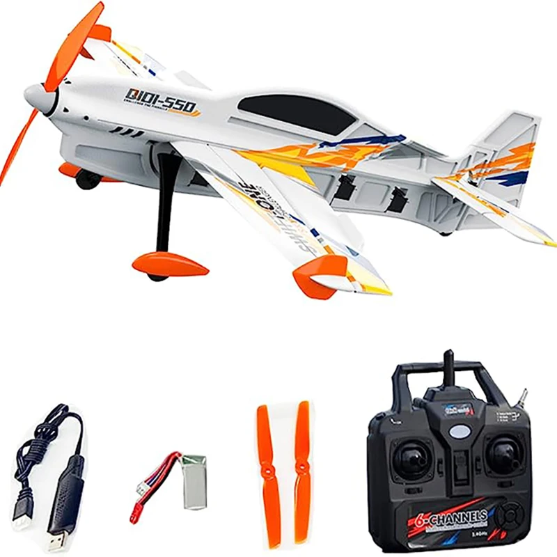 Avión De Control Remoto (naranja) De 2,4 G Y 500 Mm De Envergadura, Resistente Al Viento.