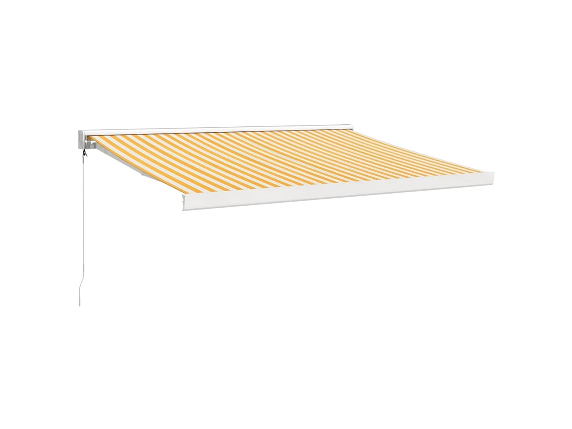 Maison Exclusive - Toldo Retráctil Aluminio Y Tela Blanco Y Amarillo 3x2,5 M