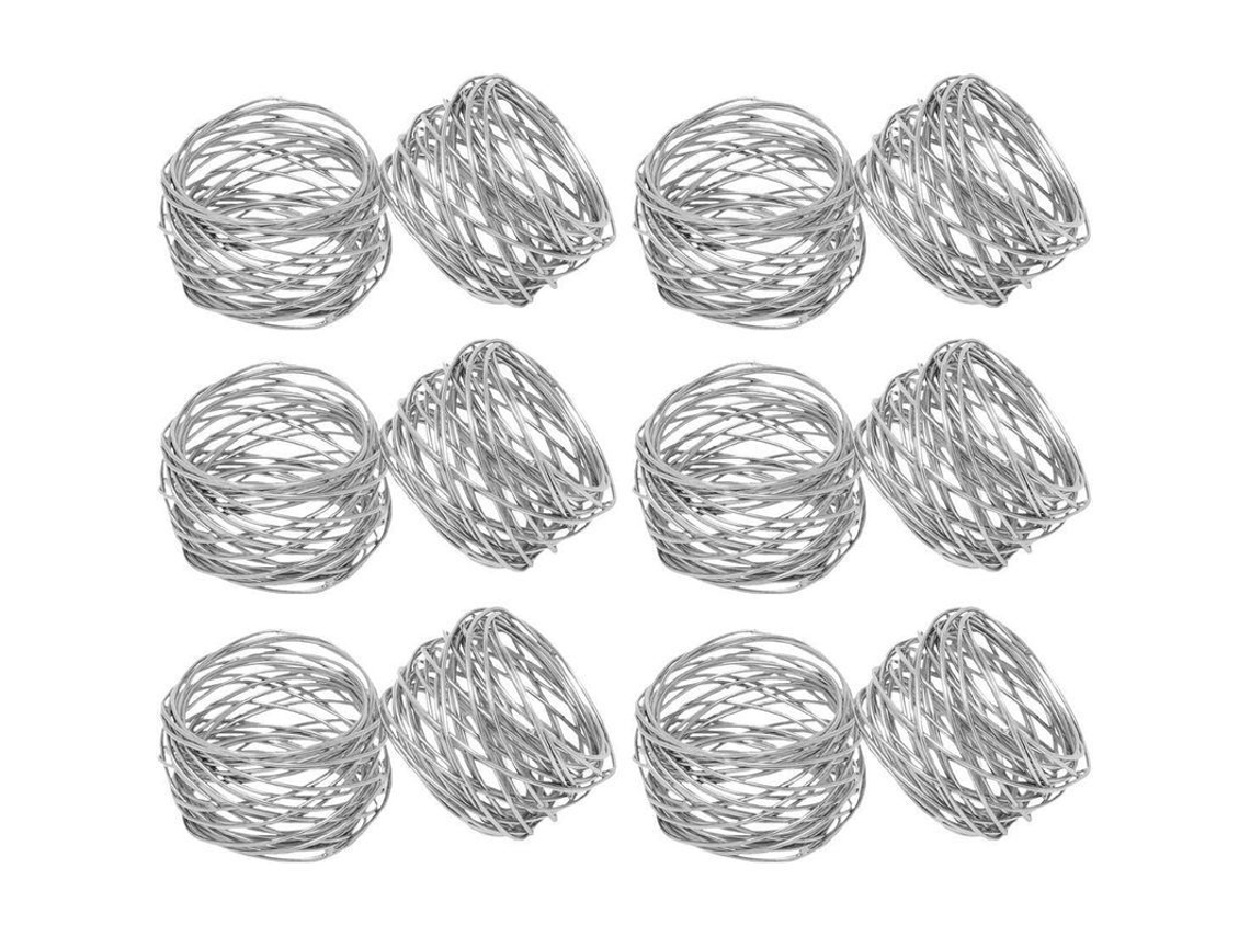 2026-anillos Para Servilletas Redondos De Plata Hechos A Mano, Juego De 12 Para Mesa De Comedor Y Eventos