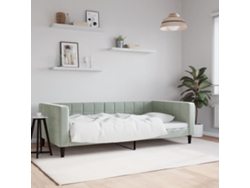 Sofá Cama Sin Colchón Terciopelo Gris Claro 100x200 Cm