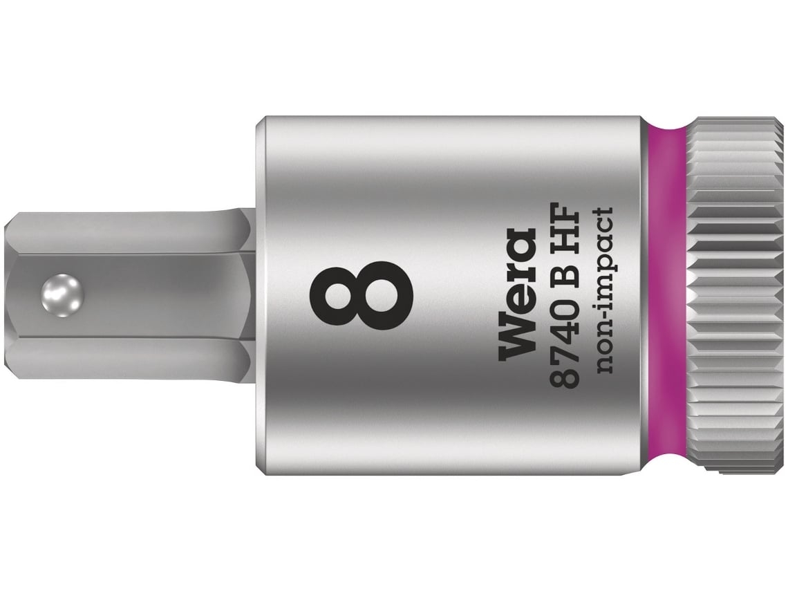 Vaso de punta Zyklop con función de retención 3/8" 8740 B HF Hex-Plus 8,0 x 38,5 mm WERA 05003039001
