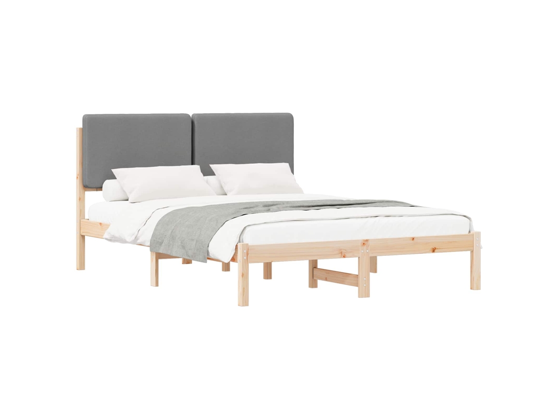 Maison Exclusive - Estructura De Cama Con Cabecera Tapizada Gris Claro