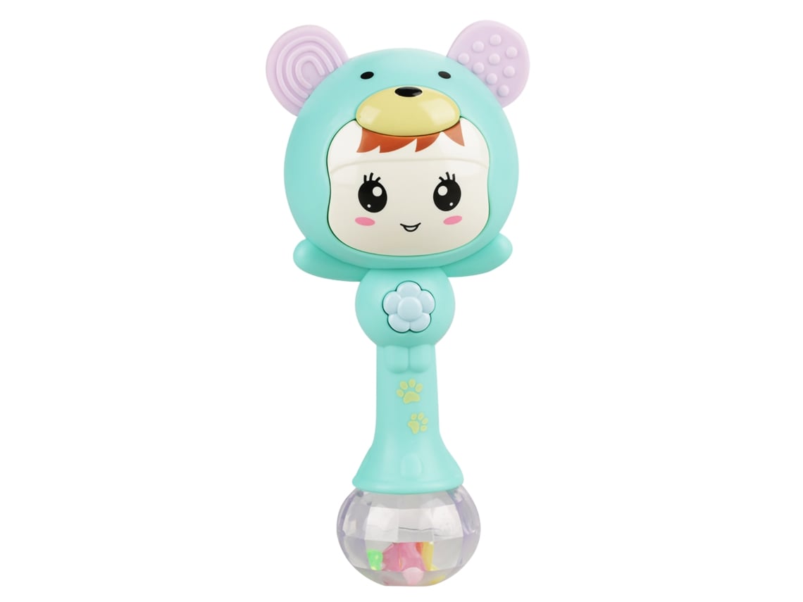 Brinquedo Rattle Musical Para Bebê Com Luz E Som Surround Verde Infantil