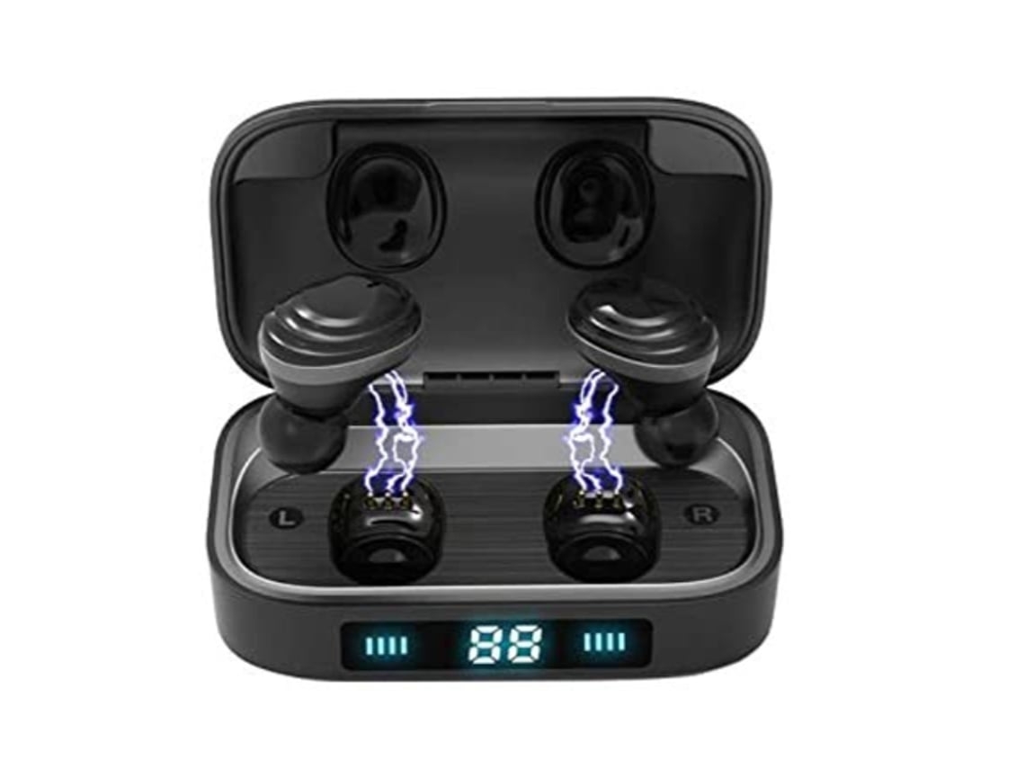 Auriculares Encendido LED Pantalla Digital Carga Celulares Control YEMAESRE Bluetooth Negro