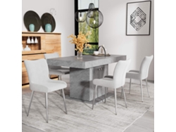 Juego de 4 sillas de terciopelo con patas de metal estilo gris plata