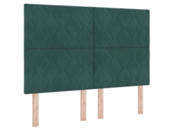 Maison Exclusive - Cabecero Led Verde Oscuro 144 Cm Terciopelo