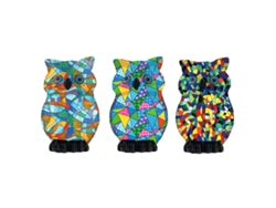 ORIGEN Home Decor Buho 3U Buhos Figura de Búho Verde - 8x5x5cm BY SIGRIS