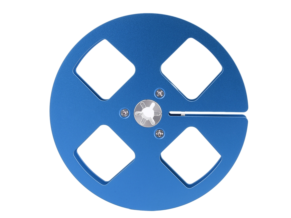 Carrete De Cinta Vacío De Aleación De Aluminio De 5 Pulgadas Y 4 Orificios Para Grabadoras De Carrete A Carrete Nab Azul