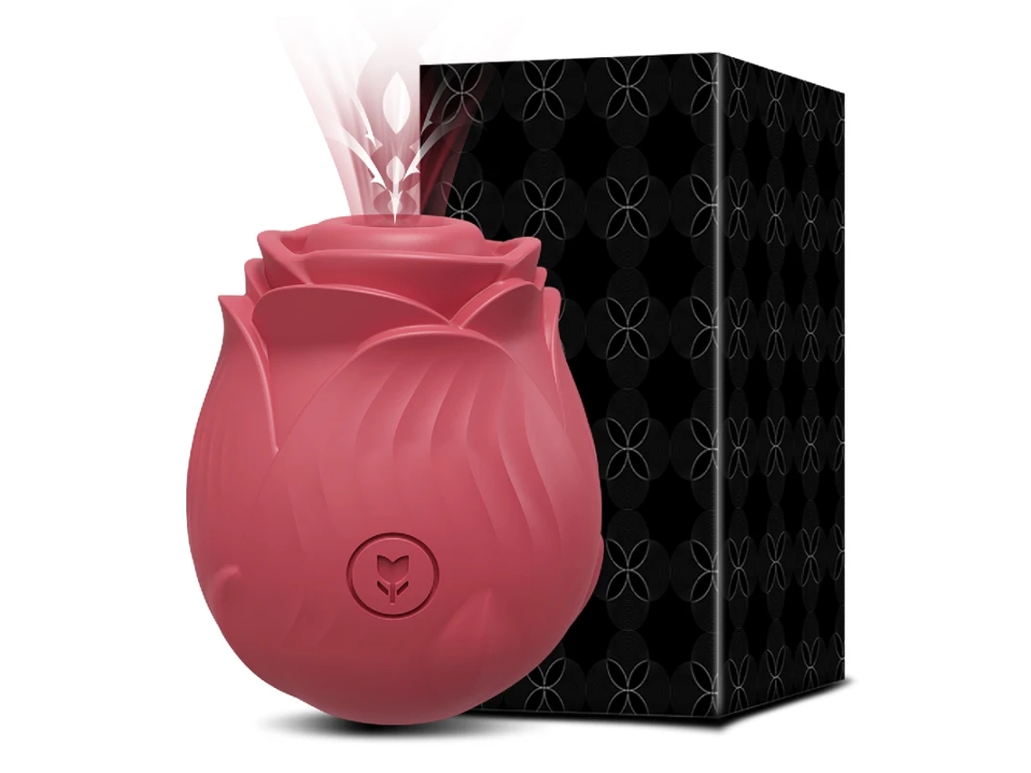 Vibrador de silicona con función de succión para clítoris y pezones MDUG (rojo)