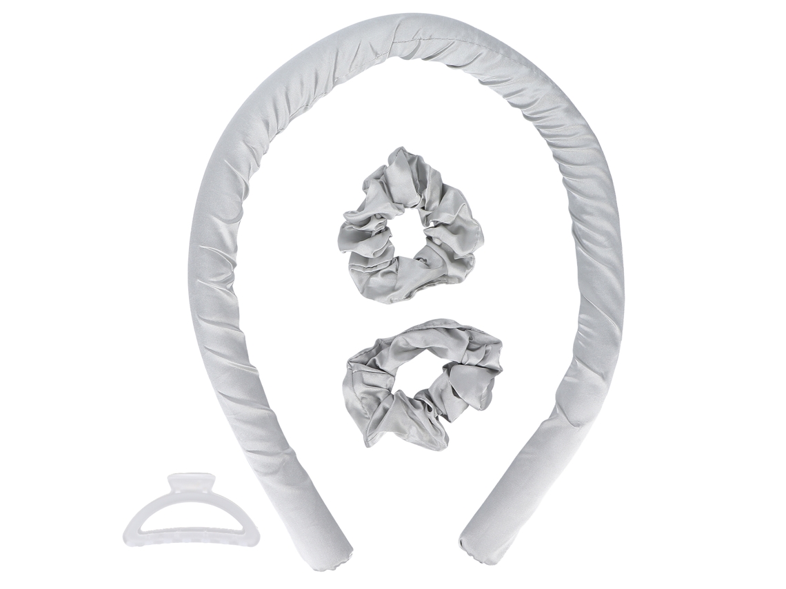 Herramienta De Rizado Sin Calor Para Cabello Al Dormir Rodillo De Pelo Sin Calor Diadema Gris