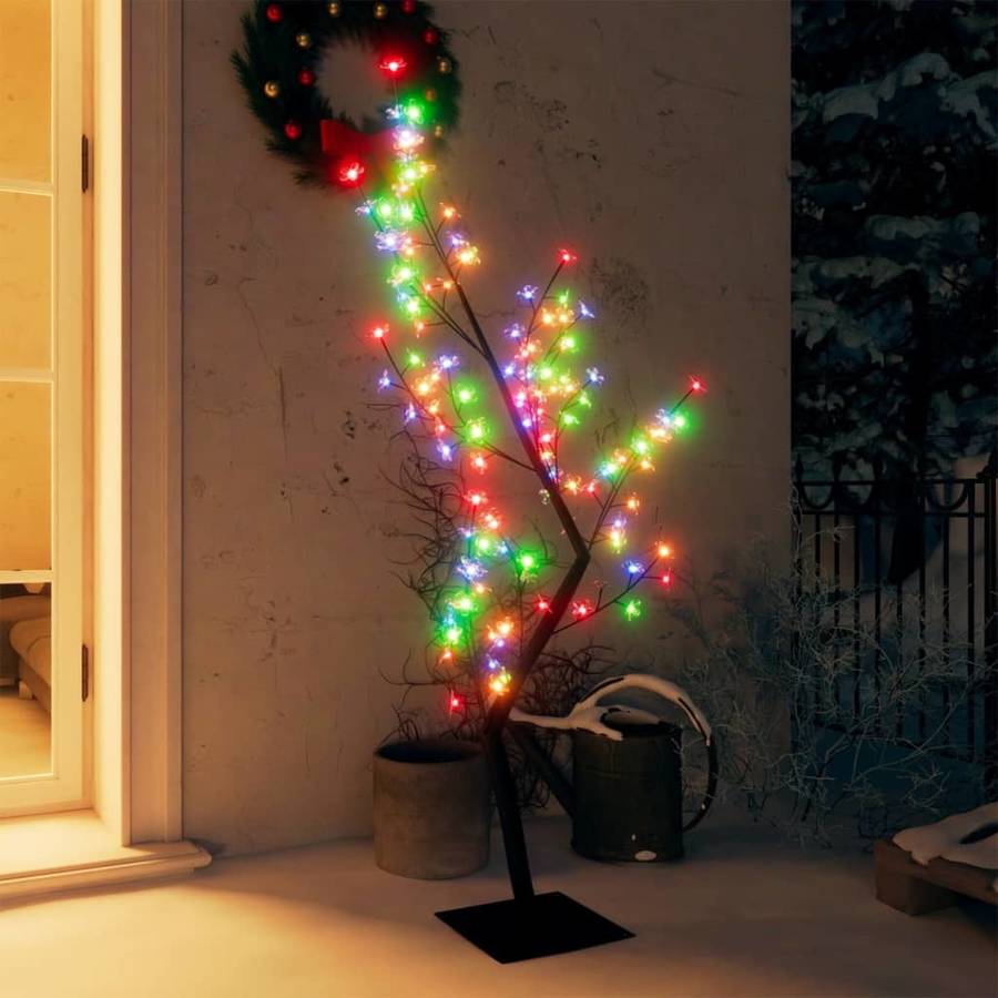 Árbol de Navidad VIDAXL 128 luces LED flores de cerezo (Multicolor - 20x120cm)