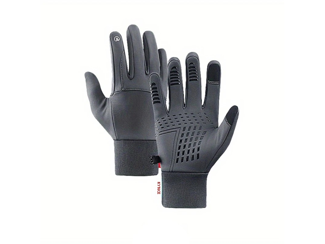Guantes De Ciclismo De Invierno Para Hombre, Impermeables Y Resistentes Al Viento, De Dedos Completos, Color Gris Xl