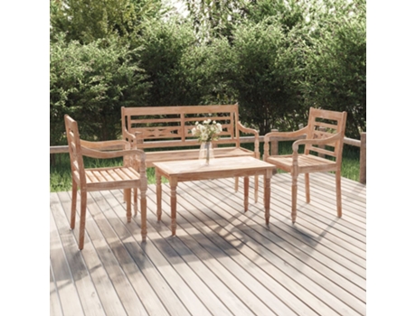 Conjunto 4 muebles de jardín VIDAXL madera maciza teca