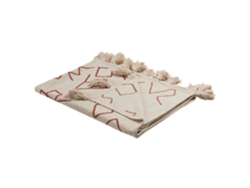 Manta Decorativa de BELIANI en Crema Y Crema Roja 130X180 Cm Bhiwani
