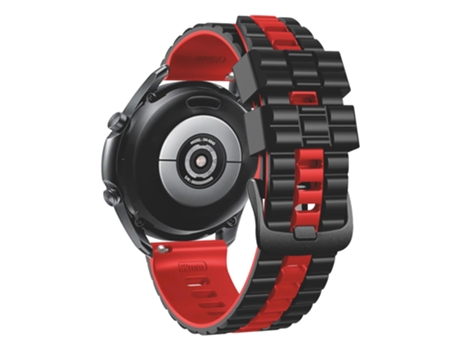 Correa de Silicona bicolor 22mm grano ondulado para Huawei Watch Buds/GT3 SE/GT3 Pro 46mm - negro/rojo
