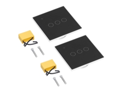 2 Interruptores Inteligentes De 3 Vías Con Control Táctil Inalámbrico Wifi Y Control Por Voz Para Montaje En Pared (abs+pc)