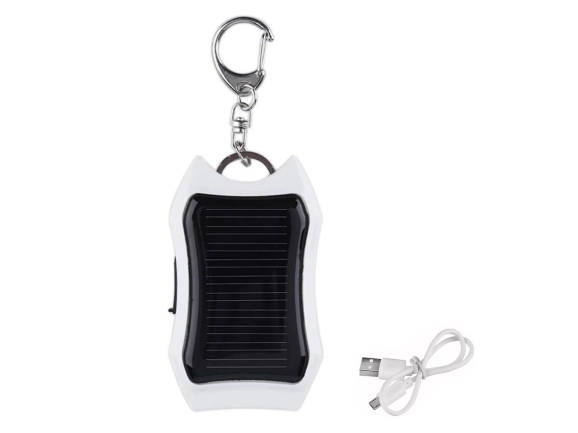 Batería Portátil Solar Llavero Linterna Led Cargador De Emergencia Usb