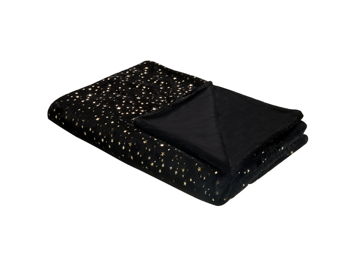 Manta BELIANI Alazeya (Negro - 200x150x1 cm - Poliéster)