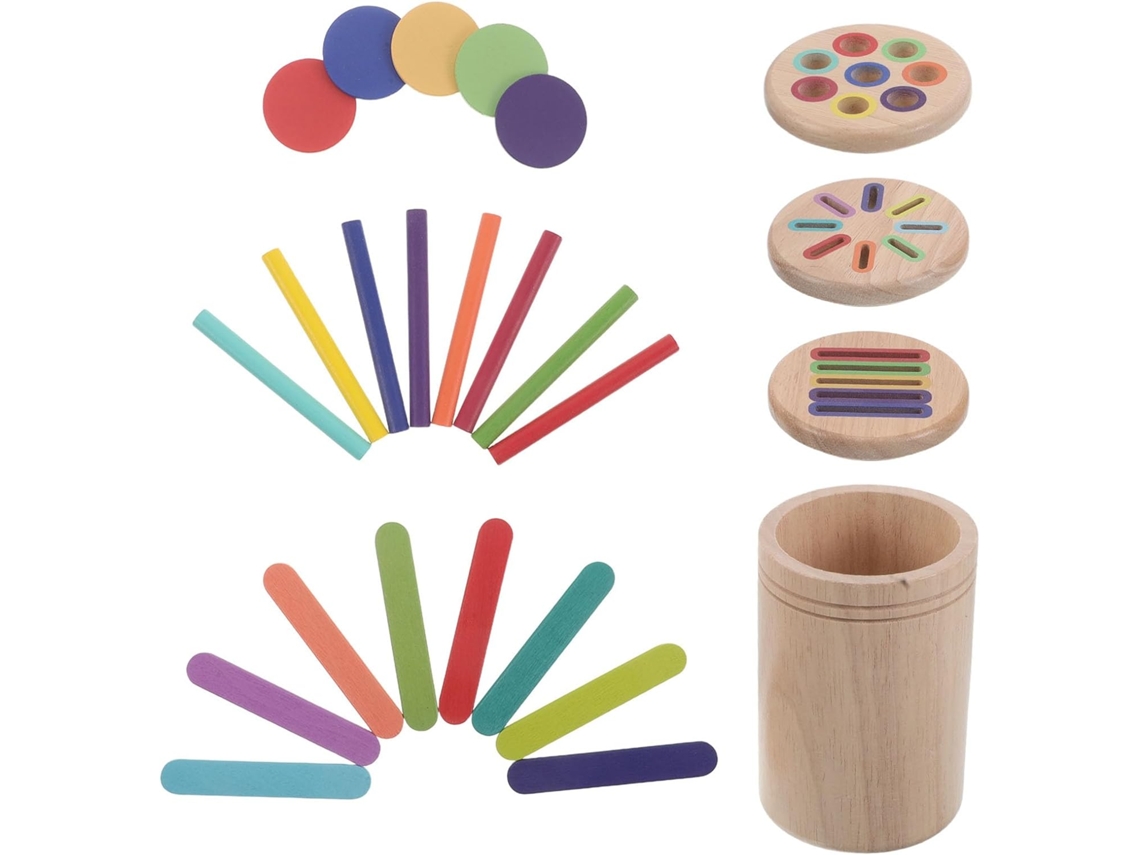 1 Caja de madera para clasificar formas y colores, juguete Montessori de emparejamiento para niños, CHABERLU