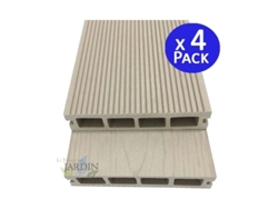 Tablon Jardin Composite 220 X 14,6 X 2,5 Cm Blanco Pack 4 SUINGA