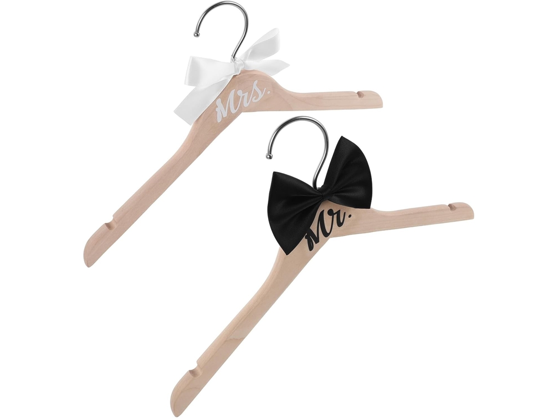 Perchas Madera Bodas Ideales Parejas Vestidos Novia Esmóquines Lazos Accesorios Fiesta Nupcial Boda